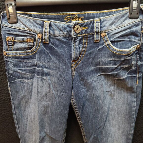 Silver Jeans Womens Jeans Blue Size 27/33 Cotton Blend Aiko Button Zip Closure - Picture 9 of 12